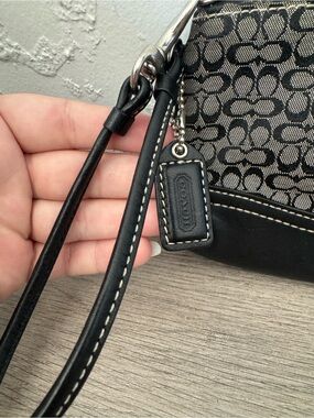 Coach Vintage Y2K Black Signature Canvas Wristlet